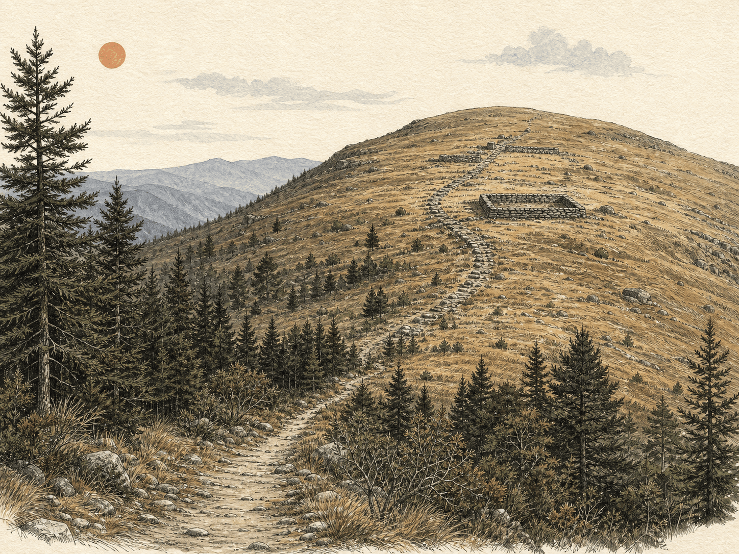 Ilustración de Monte Tláloc desde Canoas Altas